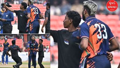 હાર્દિક પંડ્યા સાથે મેદાનમાં દોડી આવેલા ચાહકે કમર પર હાથ રાખીને સેલ્ફી લીધી, હૈદરાબાદ મેદાન