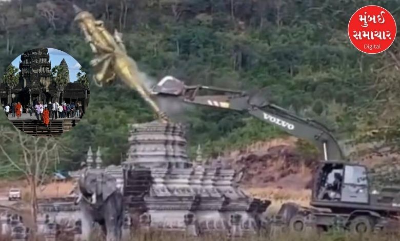 India lodged a protest after a statue of a Hindu god was demolished in Cambodia, who committed this crime?