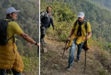 ઉત્તરાખંડના પહાડોમાં ટ્રેકિંગ કરતો બોલીવુડ એક્ટર રિતીક રોશન.