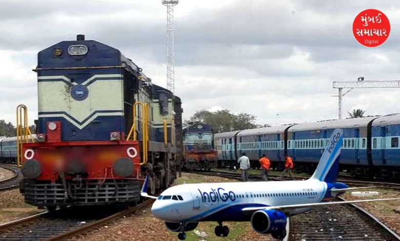 ઈન્ડિગો ક્રાઈસિસ વચ્ચે ભારતીય રેલવે દ્વારા વધારાના કોચ સાથે દોડાવવામાં આવેલી સ્પેશિયલ ટ્રેન.