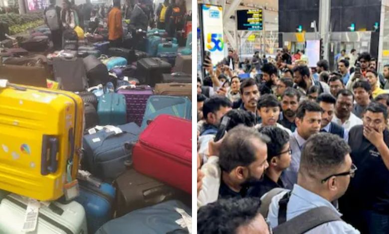 એરપોર્ટ પર સામાનના ઢગલા, મુસાફરો જમીન પર સૂવા-મજબૂર, ઇન્ડિગો સામે સુત્રોચ્ચાર