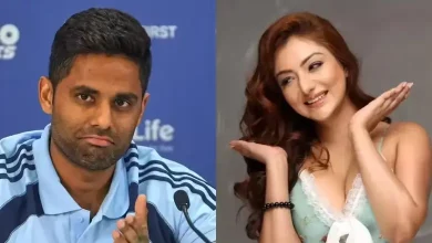 અભિનેત્રી ખુશી મુખર્જી અને ભારતીય ક્રિકેટર સૂર્યકુમાર યાદવનો ફોટો.