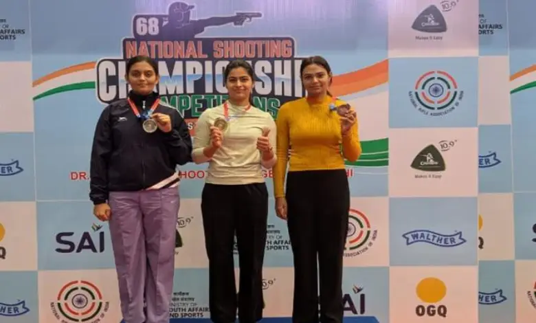 Shooting Championship: Manu Bhaker and Simranpreet Kaur Barar win gold medals