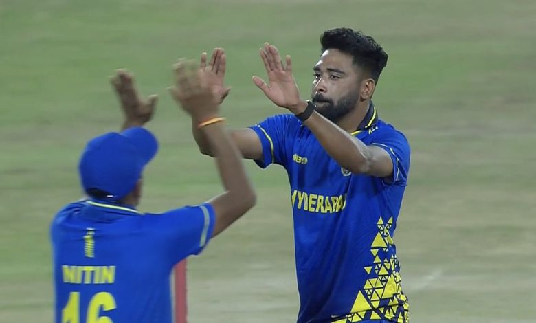 Mumbai and Andhra's losses in the SMAT Super League, highlighting Siraj’s standout spell.