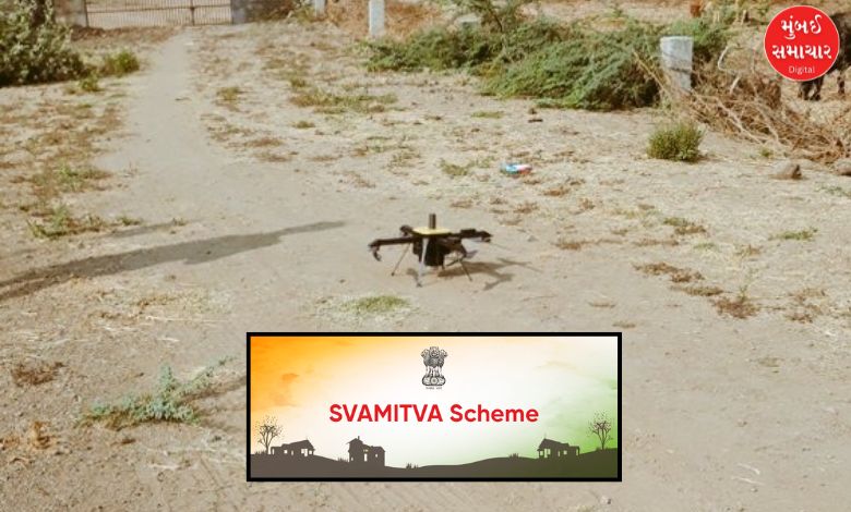 Drone survey under the SVAMITVA scheme mapping villages in Gujarat