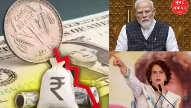 Indian rupee falling against the US dollar with political leaders reacting to the currency depreciation