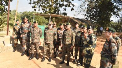 Indian Army Eastern Command chief inspecting Bangladesh border