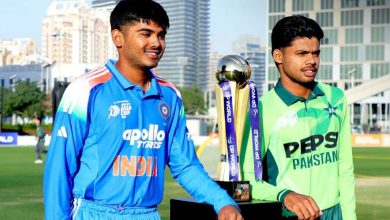 દુબઈની ફાઈનલમાં પાકિસ્તાને ભારતને 348 રનનો લક્ષ્યાંક આપ્યો હેનિલ પટેલ અને ખિલન પટેલે લીધી બે-બે વિકેટ