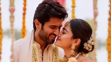 રશ્મિકા મંદાના અને વિજય દેવરકોંડાની જોડી અને ઉદયપુરના રોયલ વેડિંગ પેલેસની પ્રતિકાત્મક તસવીર.