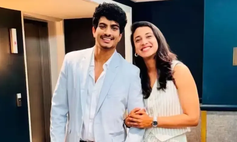 સ્મૃતિ મંધાના અને પલાશ મુચ્છલની સગાઈના સમારંભની તસવીર.