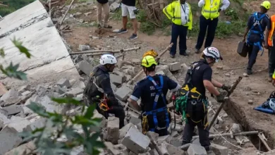 Emergency response at a construction site after a temple collapse in KwaZulu-Natal, South Africa