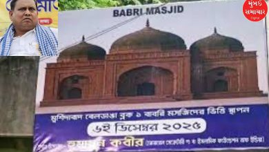 Suspended TMC MLA Humayun Kabir laying foundation stone of a mosque in Murshidabad amid political tensions.