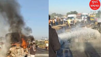 Fire breaks out after bike-rickshaw collision near Ankleshwar: Woman burnt, 4 injured