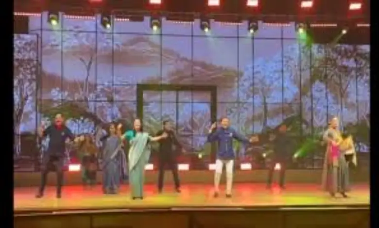 Female Indian MPs dancing together at Naveen Jindal’s daughter’s wedding celebration