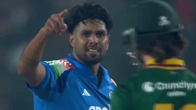 દક્ષિણ આફ્રિકાના ડેવાલ્ડ બ્રેવિસને 'ચાલતી પકડ'નો ઇશારો કરવા બદલ ભારતીય બોલર હર્ષિત રાણાને ઠપકો