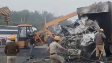 Karnataka accident: Bus catches fire after collision with truck, 9 dead