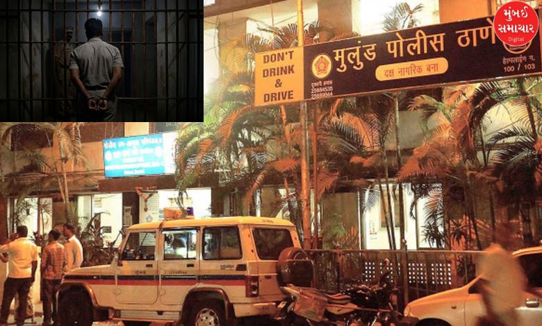 Crime Branch officers arresting a juvenile accused in a Mulund drug deal murder case