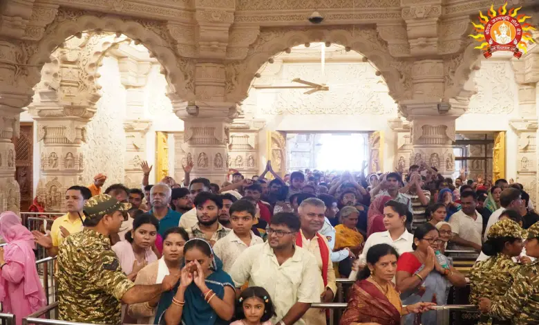 Devotees standing in long queues at famous Indian temples