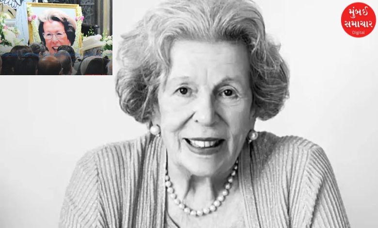 Family and friends gather at the Cathedral of the Holy Name in Colaba for the funeral of Simone Tata.