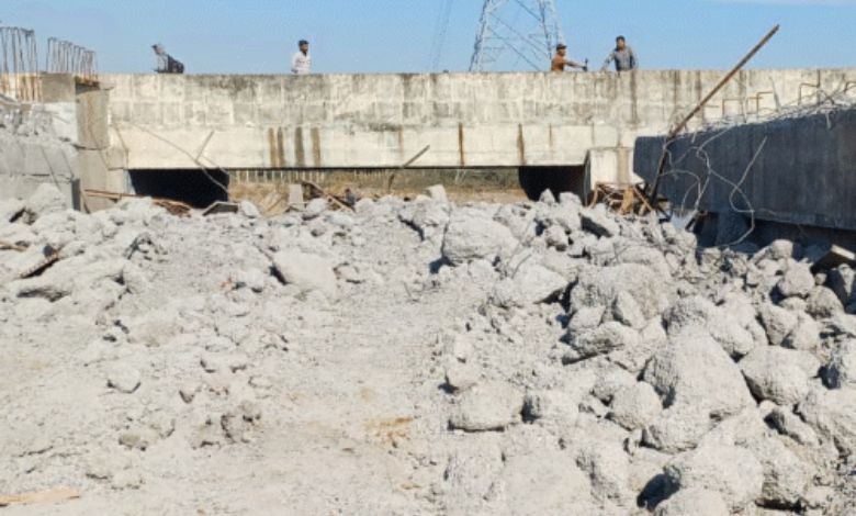 રાજકોટના નવા રિંગરોડ પણ નિર્માણાધિન બ્રિજનો સ્બેલ તૂટ્યો