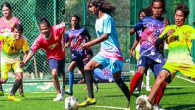 Transgender football players participating in the newly launched Transgender League under Jamshedpur Super League