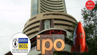 ભારત કોકિંગ કોલ (BCCL) આઈપીઓ લિસ્ટિંગની વિગતો અને શેરબજારની રજા દર્શાવતું ગ્રાફિક.