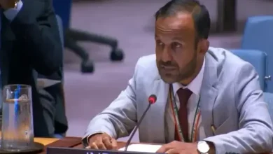 Indian representative Eldos Mathew Punnoose addressing the UN General Assembly.