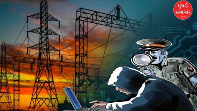 ગુજરાતના ઊર્જા ક્ષેત્રમાં સાયબર સુરક્ષા અને સ્માર્ટ ગ્રીડ ઇન્ફ્રાસ્ટ્રક્ચરનું પ્રતિનિધિત્વ કરતું ગ્રાફિક.