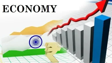 ભારતીય અર્થતંત્રના જીડીપી વૃદ્ધિદરના આંકડા દર્શાવતો ગ્રાફ અને ડિલોઈટ ઈન્ડિયાનો લોગો.