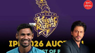 મુસ્તફિઝુર રહમાન અને રંગપુર રાઇડર્સ લોગો સાથે KKR ટીમનો વિરોધ દર્શાવતું કોલાજ.