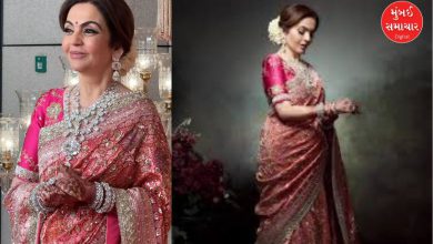 એન્ટિલિયા ખાતે ઇવેન્ટમાં પિંક સાડી અને મોતીની જ્વેલરીમાં સજ્જ નીતા અંબાણીનો રોયલ લૂક.