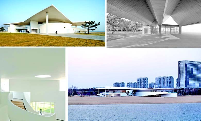 સ્થાપત્યનું વાઈ-ફાઈઃ ટાઇડ્સ ઇકો હોલ-રોંગચેંગ-શેન્ડોંગ પ્રાંત-ચીન સમુદ્ર પ્રત્યેનો શાંત ને સરળ પ્રતિભાવ