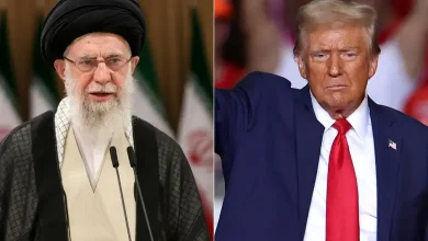 ઈરાનમાં વિરોધ પ્રદર્શન અને અમેરિકી રાષ્ટ્રપતિ ડોનાલ્ડ ટ્રમ્પની આક્રમક વિદેશ નીતિ દર્શાવતું ચિત્ર.