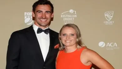 ક્રિકેટના મેદાનમાં અલીઝા હિલી અને મિચલ સ્ટાર્કની જોડીનું પ્રતીકાત્મક ચિત્ર.