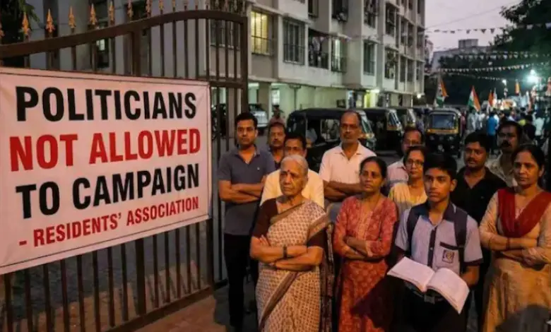 bmc election 2026 More than 800 residents of Indraprastha Society on Mira Road banned the entry of leaders