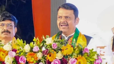 Devendra Fadnavis addressing a political gathering