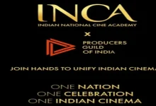 મુંબઈમાં ઇન્ડિયન નેશનલ સિને એકેડમીના લોન્ચિંગ ઈવેન્ટમાં હાજર રહેલા રોહિત શેટ્ટી અને મનોજ તિવારી જેવા કલાકારો