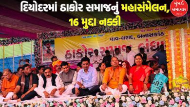 Scenes of the Thakor community reuniting were seen in Banaskantha. A grand convention for the Thakor community was held at the sacred Ogaddham in Deodar taluka of Banaskantha district.