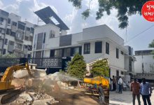 A massive disturbance broke out in a posh area of ​​Ahmedabad, AMC's bulldozer turned on a luxury bungalow!