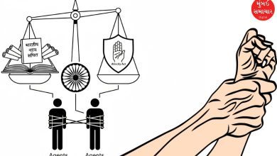 બે એજન્ટ વિરુદ્ધ ભારતીય ન્યાય સંહિતાની સુસંગત કલમો તેમ જ એટ્રોસિટી ઍક્ટ હેઠળ ગુનો નોંધ્યો એવો પ્રતીકાત્મક લાઇન આર્ટ ચિત્ર.