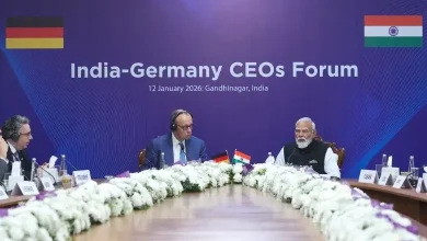 PM Narendra Modi and German Chancellor Friedrich Merz at Sabarmati Riverfront.