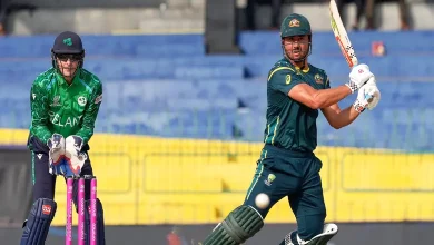 ઓસ્ટ્રેલિયન બોલર એડમ ઝેમ્પા અને નેથન એલિસ મેચમાં વિકેટ ઝડપ્યા બાદ ઉજવણી કરતા.