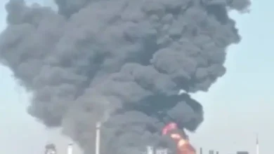 નાશિકની કેમિકલ ફેક્ટરીમાં લાગેલી ભીષણ આગ અને ધુમાડાના ગોટેગોટાનું દ્રશ્ય.