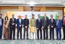 ભારતના વાણિજ્ય મંત્રી પીયૂષ ગોયલ અને જીસીસી દેશોના પ્રતિનિધિઓ વચ્ચે વેપાર કરાર અંગેની બેઠક.