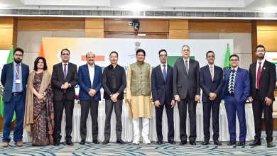 ભારતના વાણિજ્ય મંત્રી પીયૂષ ગોયલ અને જીસીસી દેશોના પ્રતિનિધિઓ વચ્ચે વેપાર કરાર અંગેની બેઠક.