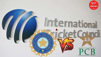 ભારત વિરુદ્ધ પાકિસ્તાન ક્રિકેટ મેચ રદ થવાના સમાચાર અને ICC ના નાણાકીય નુકસાનનું ગ્રાફિક.