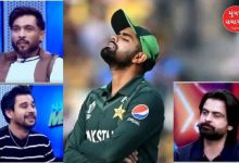 ભારત વિરુદ્ધ પાકિસ્તાન ક્રિકેટ મેચ અને પાકિસ્તાની કેપ્ટન બાબર આઝમની તસવીર.