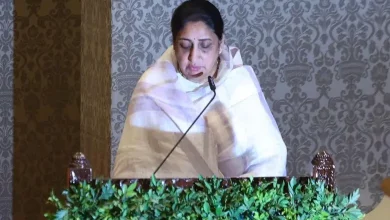 સુનેત્રા પવાર અને સુનીલ તટકરેની રાજકીય ચર્ચા દરમિયાનની તસવીર.