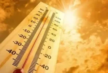 મુંબઈમાં તેજ ગરમી અને તાપથી બચવા છત્રીનો ઉપયોગ કરતા લોકો.