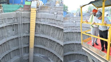 Illustration of an underground water tunnel construction and pipeline infrastructure in Mumbai.